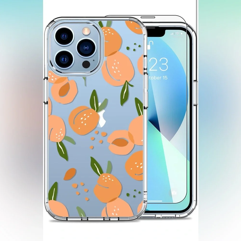 5for$10 Peach iPhone 12 Pro Max Case with Screen Protector Slim Phone Case